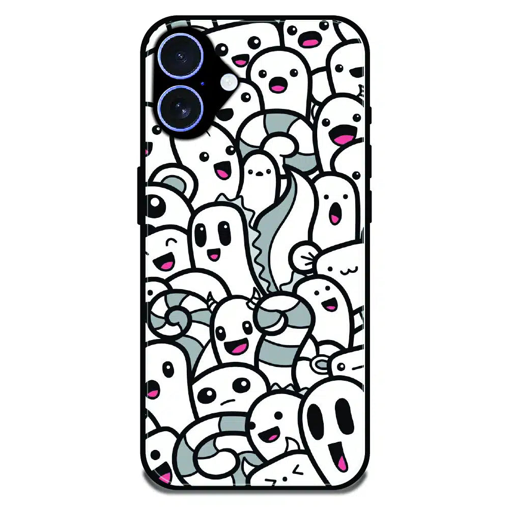 Cute Ghost Crowd - Glossy Metal Silicone Case For Apple iPhone 17