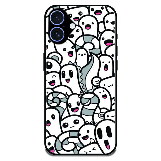 Cute Ghost Crowd - Glossy Metal Silicone Case For Apple iPhone 17