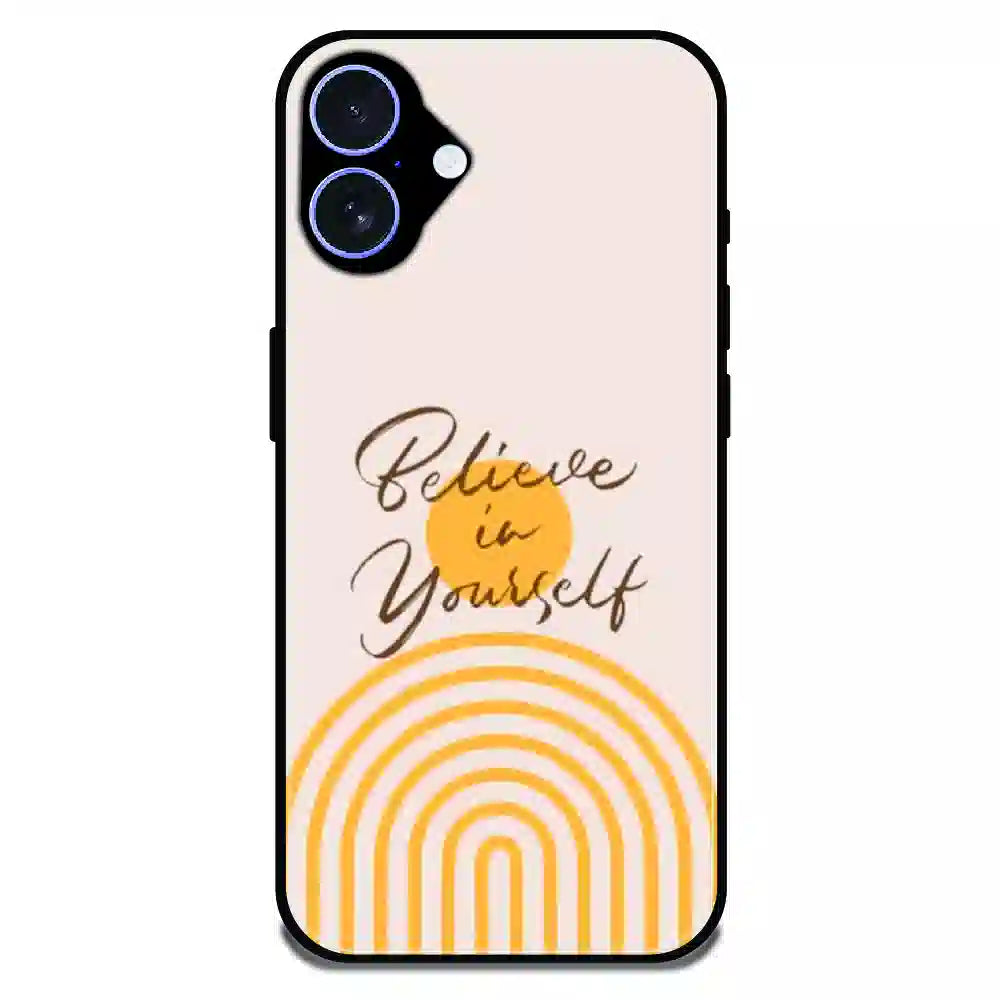 Believe in Yourself Minimal - Glossy Metal Silicone Case For Apple iPhone 17