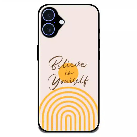 Believe in Yourself Minimal - Glossy Metal Silicone Case For Apple iPhone 17