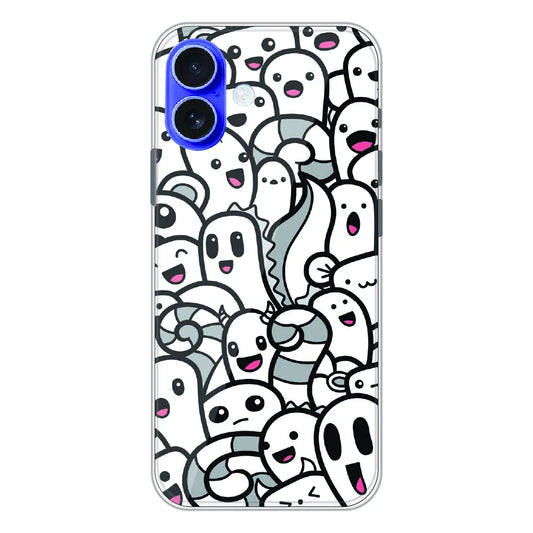 Cute Ghost Crowd - Printed Silicone Case For Apple iPhone 17