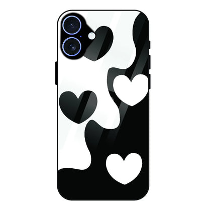 Monochrome Heart Flow - Glass Case For Apple iPhone 17