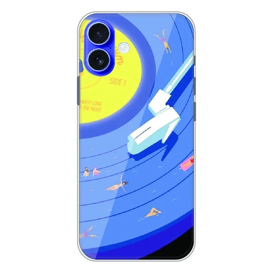 Vinyl Record Pool Party - Printed Silicone Case For Apple iPhone 17