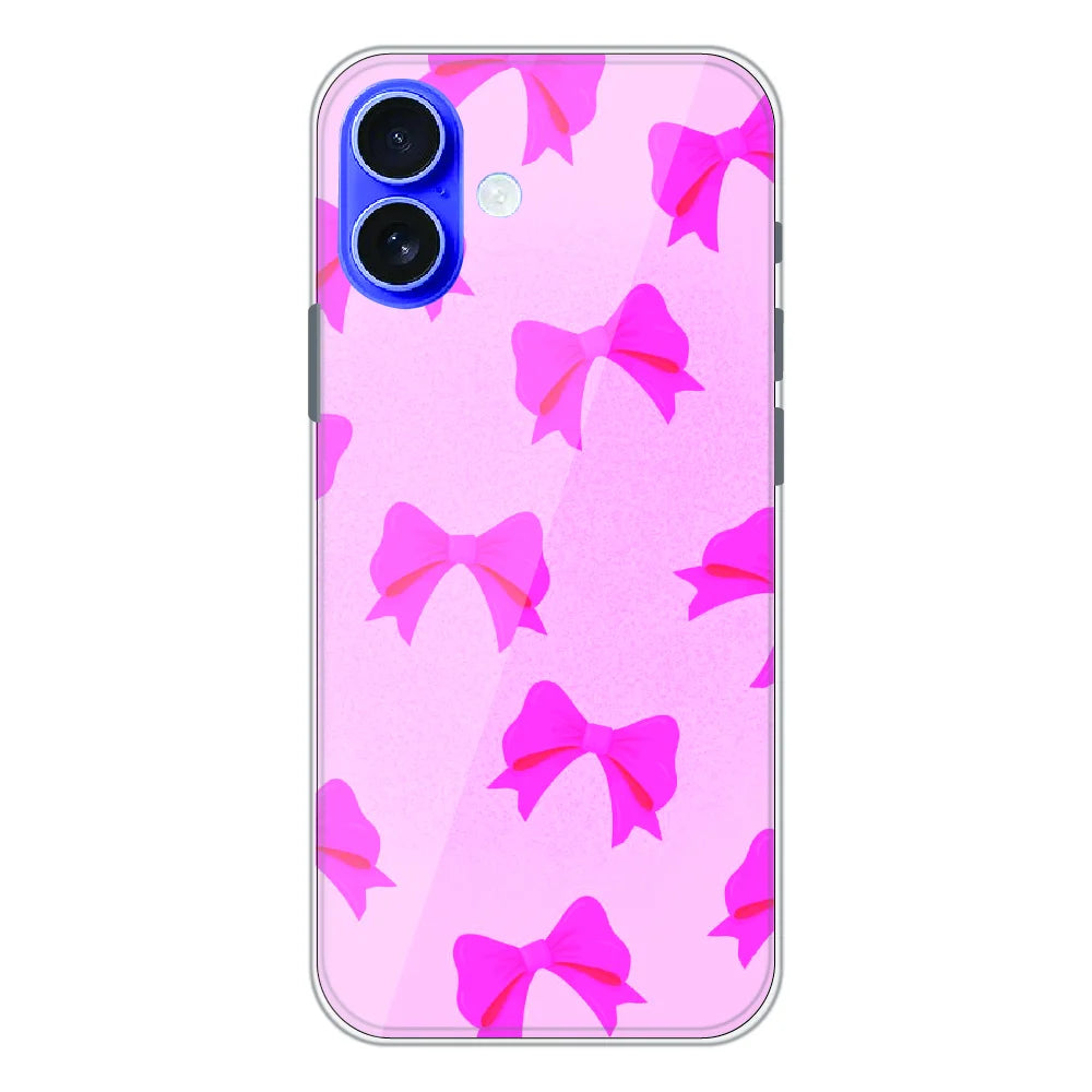 Pink Bow Aesthetic Pattern - Printed Silicone Case For Apple iPhone 17