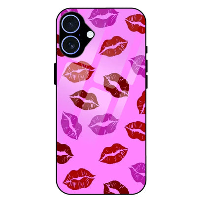 Pink Lips Pop Art Pattern - Glass Case For Apple iPhone 17