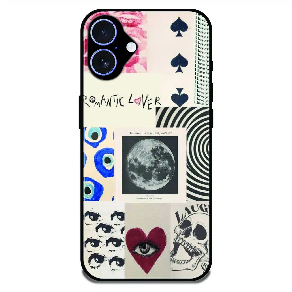 Romantic Art Collage - Glossy Metal Silicone Case For Apple iPhone 17