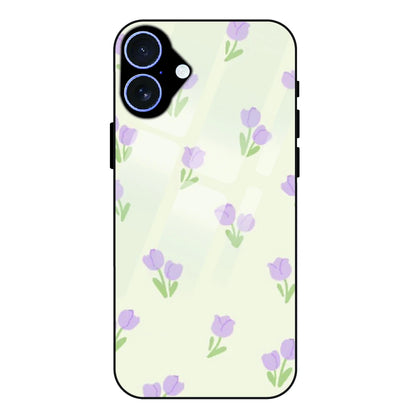 Minimal Tulip Pattern - Glass Case For Apple iPhone 17