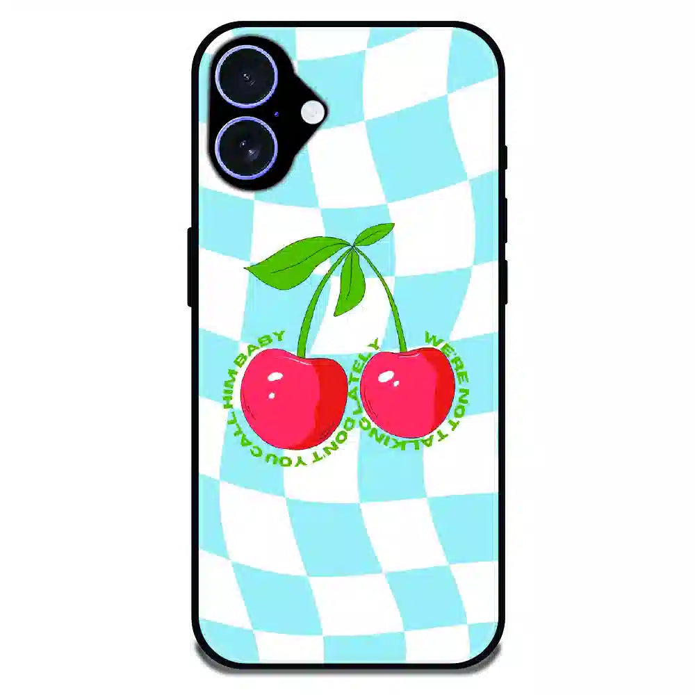Cherry Pop Checkerboard - Glossy Metal Silicone Case For Apple iPhone 17
