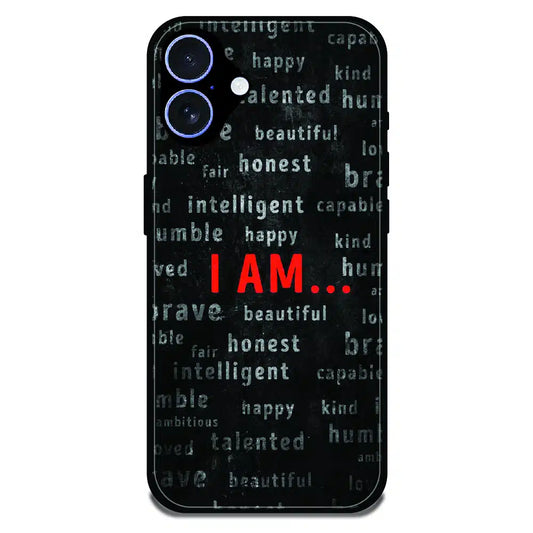 I Am Affirmation Quote - Glossy Metal Silicone Case For Apple iPhone 17