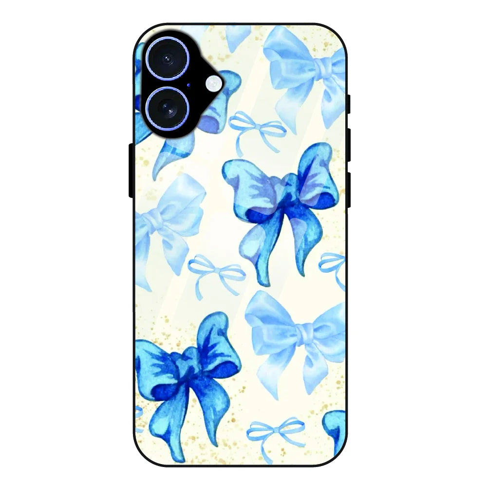 Soft Blue Bowcore - Glass Case For Apple iPhone 17