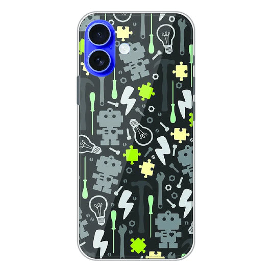 Robot Tools Pattern - Printed Silicone Case For Apple iPhone 17