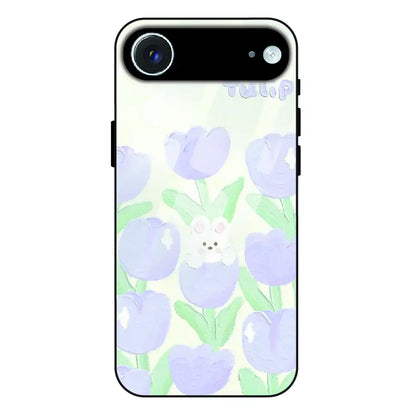 Cute Bunny Tulip - Glass Case For Apple iPhone Air