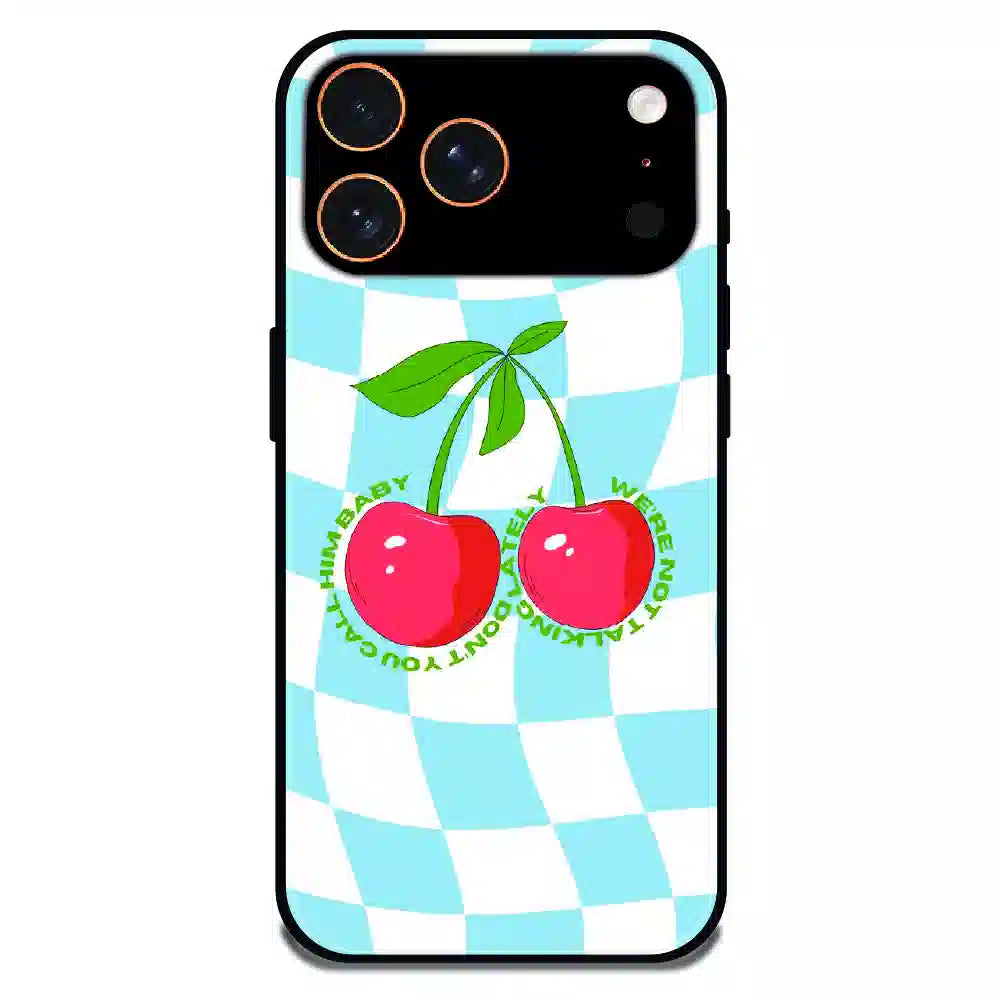 Cherry Pop Checkerboard - Glossy Metal Silicone Case For Apple iPhone 17 Pro