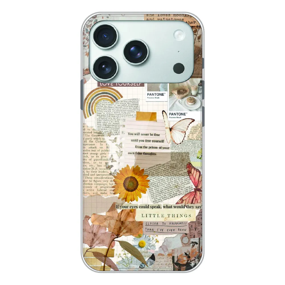 Aesthetic Butterfly & Sunflower - Printed Silicone Case For Apple iPhone 17 Pro