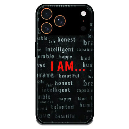 I Am Affirmation Quote - Glossy Metal Silicone Case For Apple iPhone 17 Pro 