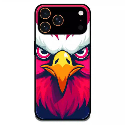 Fierce Eagle Power Art - Glossy Metal Silicone Case For Apple iPhone 17 Pro