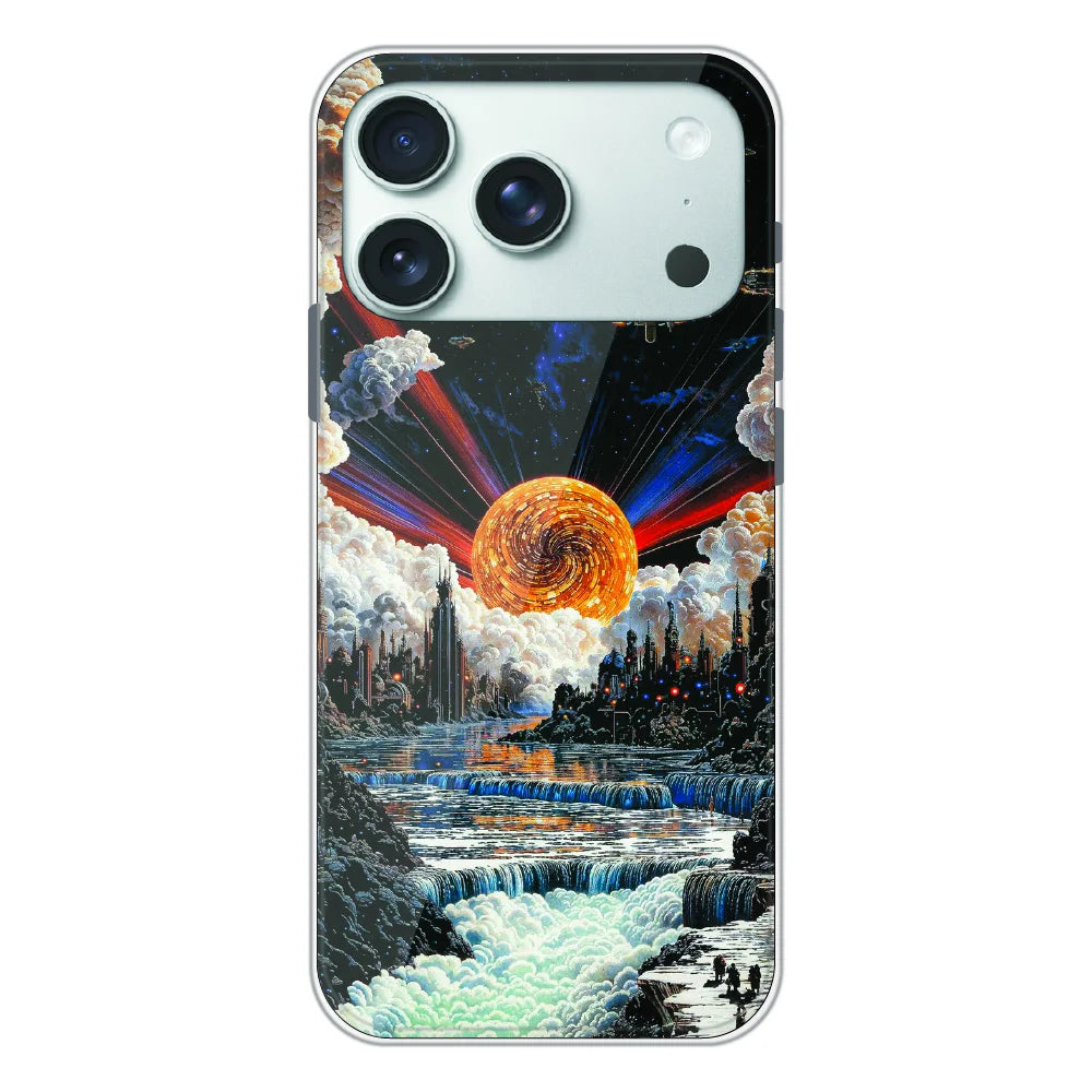 Cosmic Fantasy Sun Landscape - Printed Silicone Case For Apple iPhone 17 Pro