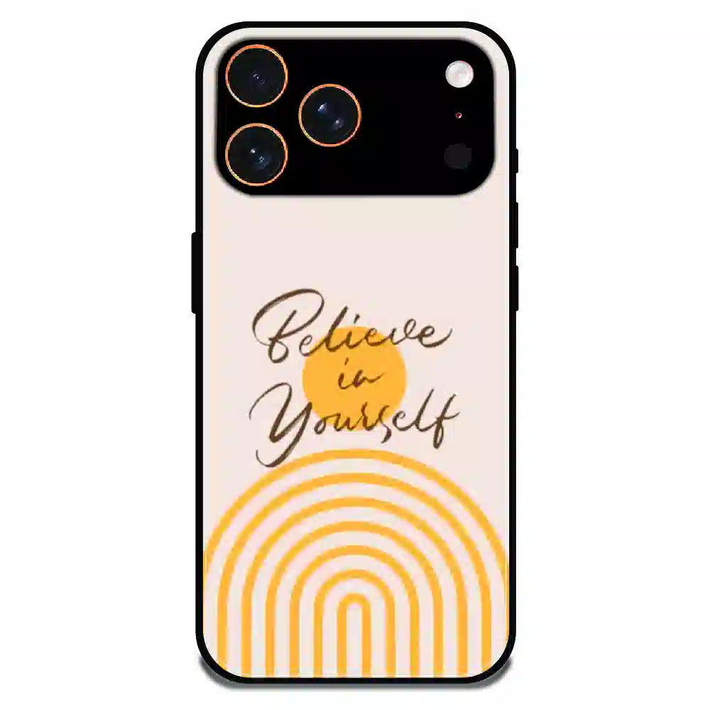 Believe in Yourself Minimal - Glossy Metal Silicone Case For Apple iPhone 17 Pro