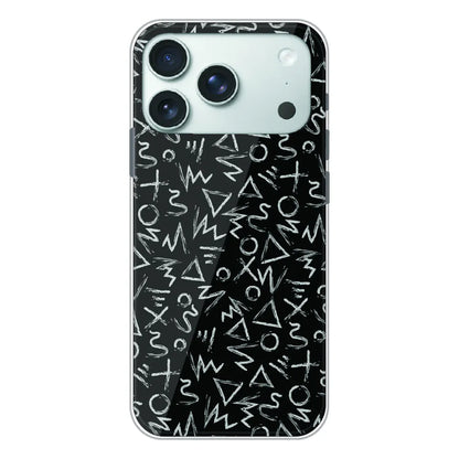 Geometric Black & White Pattern - Printed Silicone Case For Apple iPhone 17 Pro