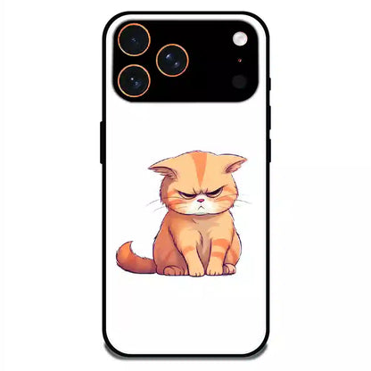 Grumpy Ginger Cat - Glossy Metal Silicone Case For Apple iPhone 17 Pro