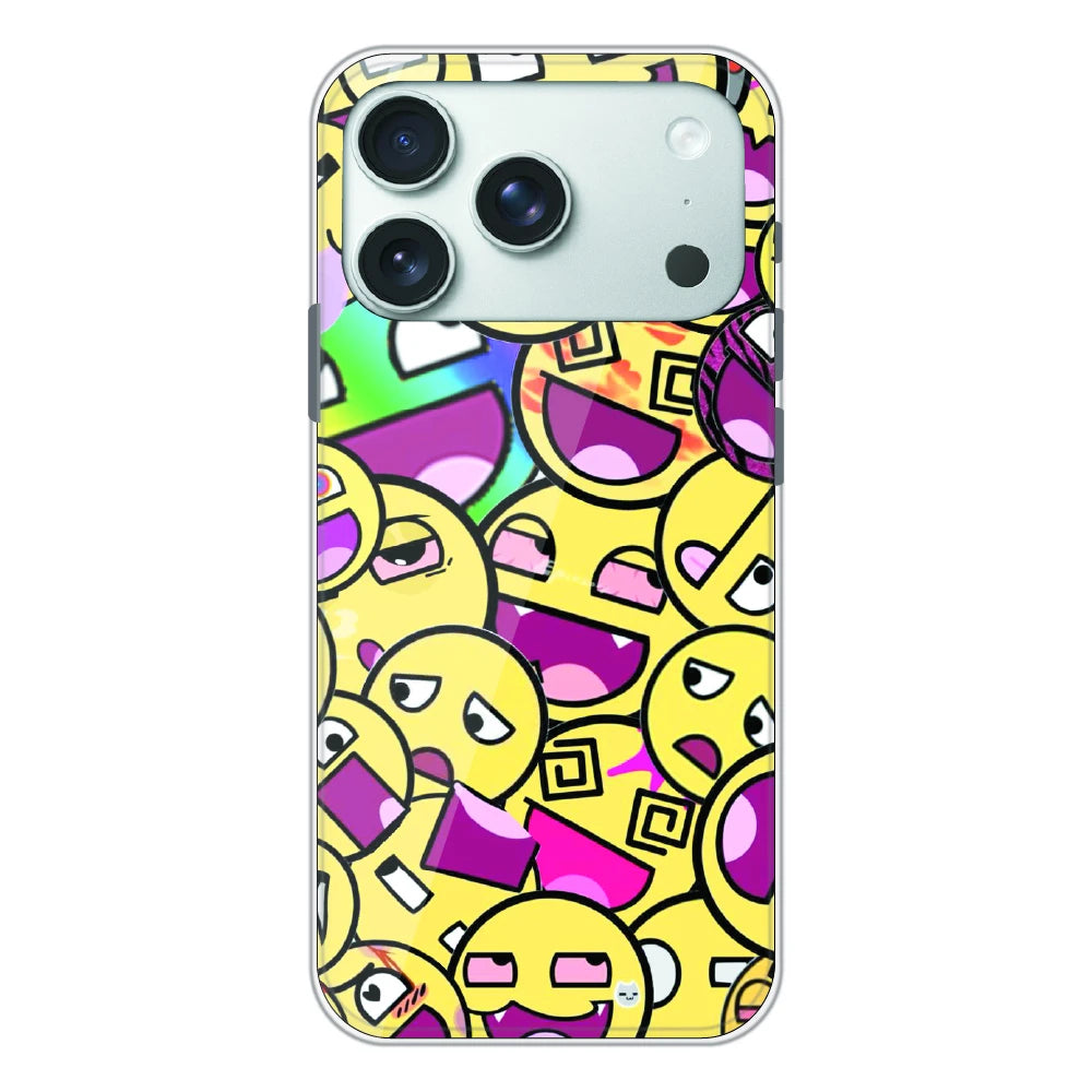 Emoji Chaos Pop Art - Printed Silicone Case For Apple iPhone 17 Pro