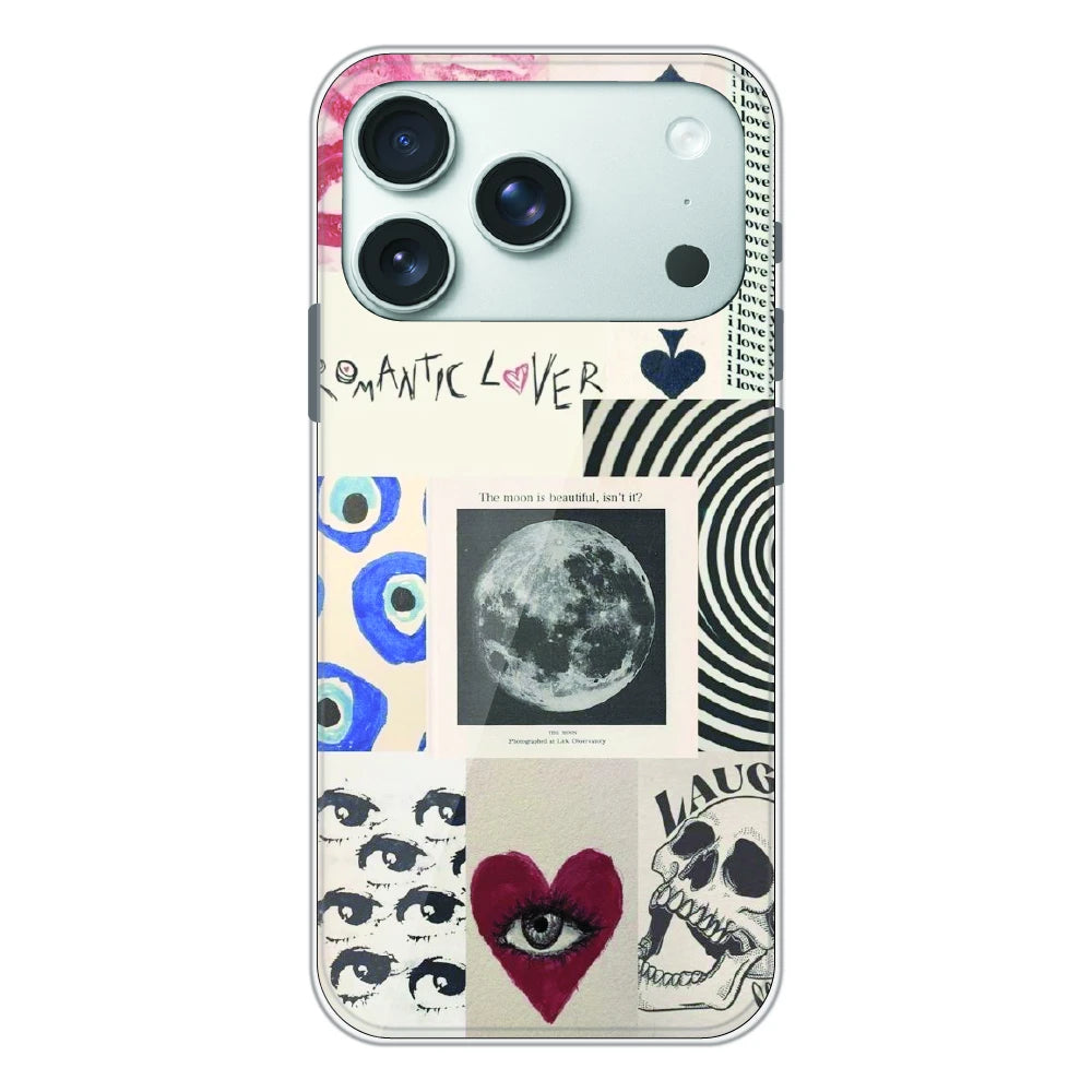 Romantic Art Collage - Printed Silicone Case For Apple iPhone 17 Pro