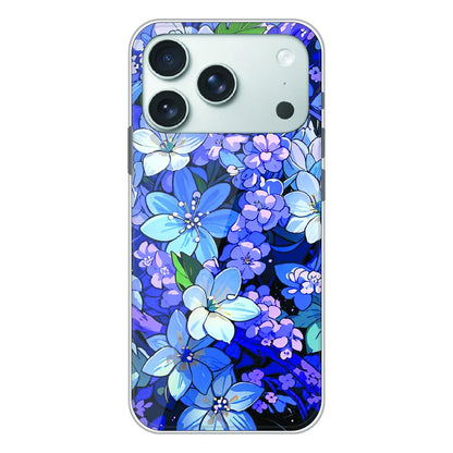 Midnight Blue Floral Garden - Printed Silicone Case For Apple iPhone 17 Pro