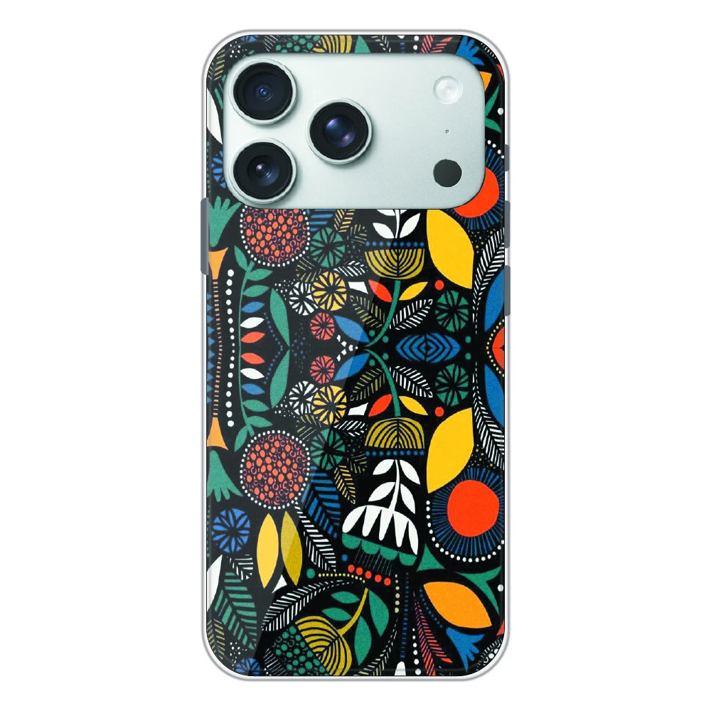 Folk Floral Night Garden - Printed Silicone Case For Apple iPhone 17 Pro