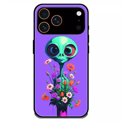 Floral Alien Fantasy - Glossy Metal Silicone Case For Apple iPhone 17 Pro