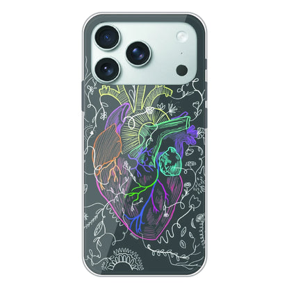 Anatomical Heart Line Art - Printed Silicone Case For Apple iPhone 17 Pro