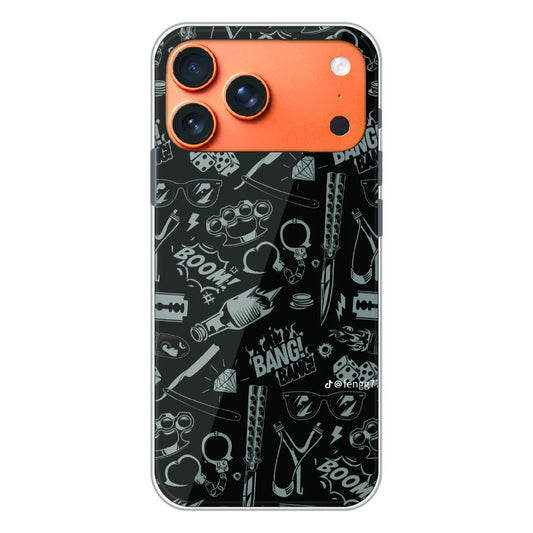 Black Graphic Street Art - Printed Silicone Case For Apple iPhone 17 Pro Max