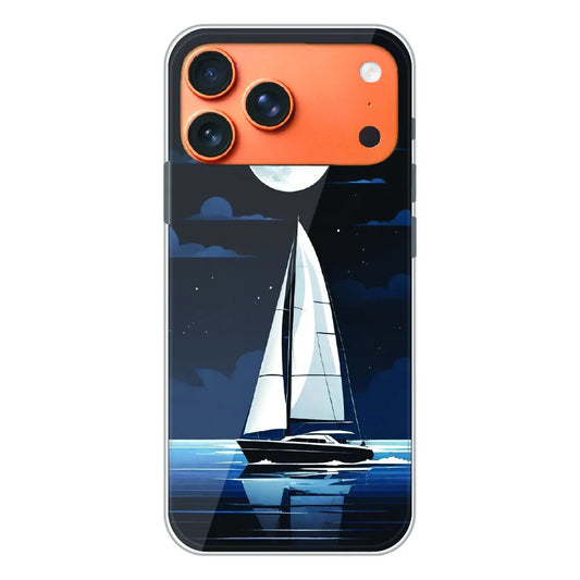 Moonlight Sailboat - Printed Silicone Case For Apple iPhone 17 Pro Max