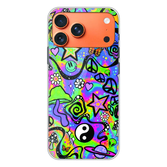 Psychedelic Rainbow Doodle - Printed Silicone Case For Apple iPhone 17 Pro Max