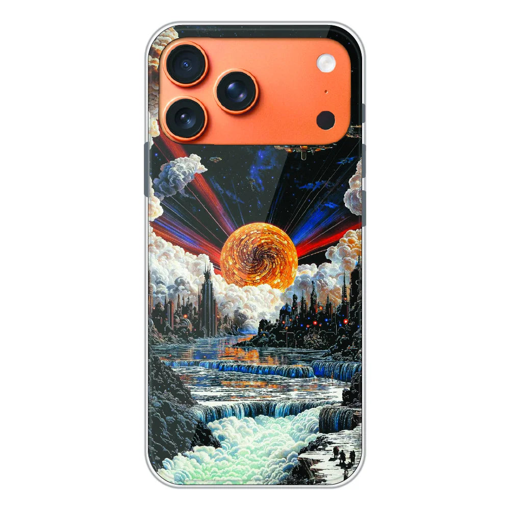 Cosmic Fantasy Sun Landscape - Printed Silicone Case For Apple iPhone 17 Pro Max
