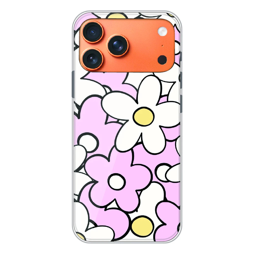 Pink Daisy Floral Pop - Printed Silicone Case For Apple iPhone 17 Pro Max