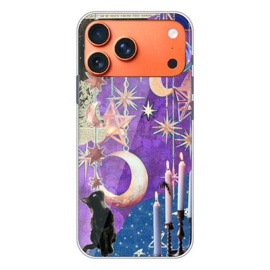 Celestial Moon Cat Art - Printed Silicone Case For Apple iPhone 17 Pro Max