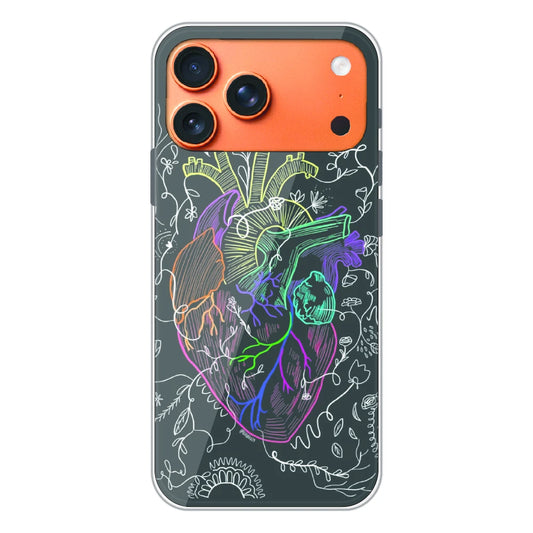Anatomical Heart Line Art - Printed Silicone Case For Apple iPhone 17 Pro Max