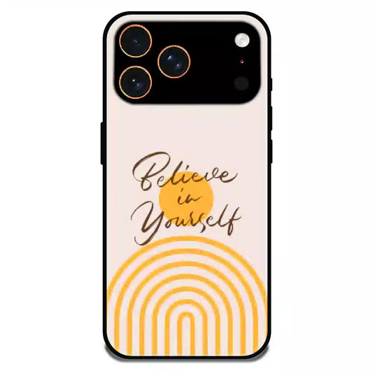 Believe in Yourself Minimal - Glossy Metal Silicone Case For Apple iPhone 17 Pro Max