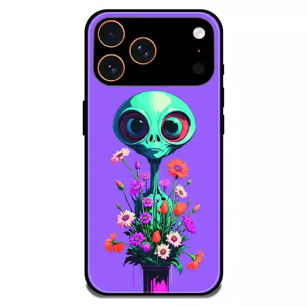 Floral Alien Fantasy - Glossy Metal Silicone Case For Apple iPhone 17 Pro Max