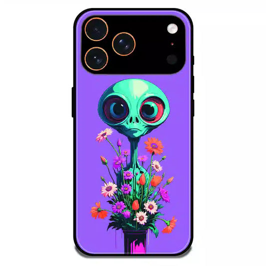 Floral Alien Fantasy - Glossy Metal Silicone Case For Apple iPhone 17 Pro Max