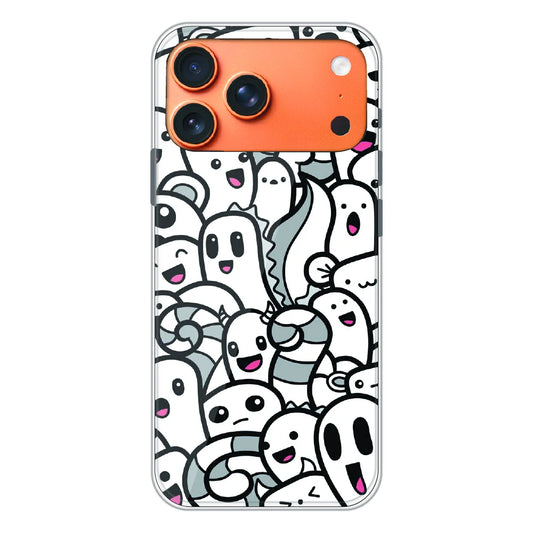 Cute Ghost Crowd - Printed Silicone Case For Apple iPhone 17 Pro Max