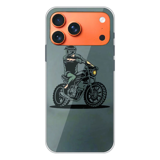 Vintage Biker Rider Art - Printed Silicone Case For Apple iPhone 17 Pro Max