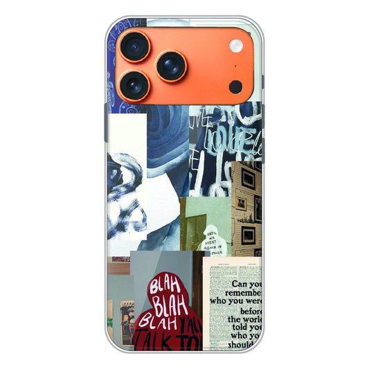 Blue Motivational Collage - Printed Silicone Case For Apple iPhone 17 Pro Max
