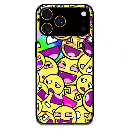 Emoji Chaos Pop Art - Glossy Metal Silicone Case For Apple iPhone 17 Pro Max