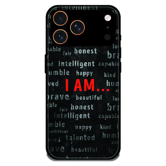 I Am Affirmation Quote - Glossy Metal Silicone Case For Apple iPhone 17 Pro Max