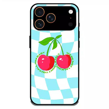 Cherry Pop Checkerboard - Glossy Metal Silicone Case For Apple iPhone 17 Pro Max