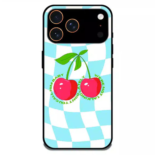 Cherry Pop Checkerboard - Glossy Metal Silicone Case For Apple iPhone 17 Pro Max