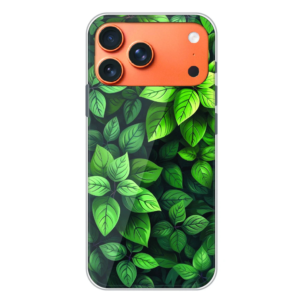 Lush Green Leaf Pattern - Printed Silicone Case For Apple iPhone 17 Pro Max