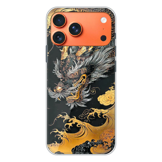 Golden Dragon Japanese Art - Printed Silicone Case For Apple iPhone 17 Pro Max