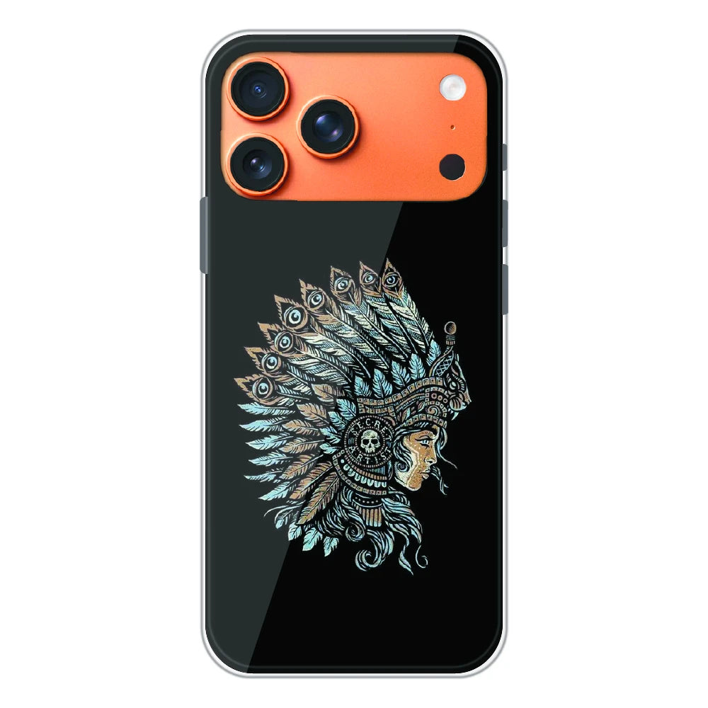 Tribal Warrior Feather Headdress - Printed Silicone Case For Apple iPhone 17 Pro Max